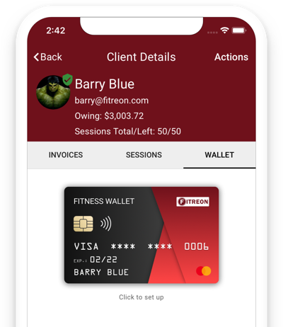 Fitreon Fitness Wallet for one-click payments